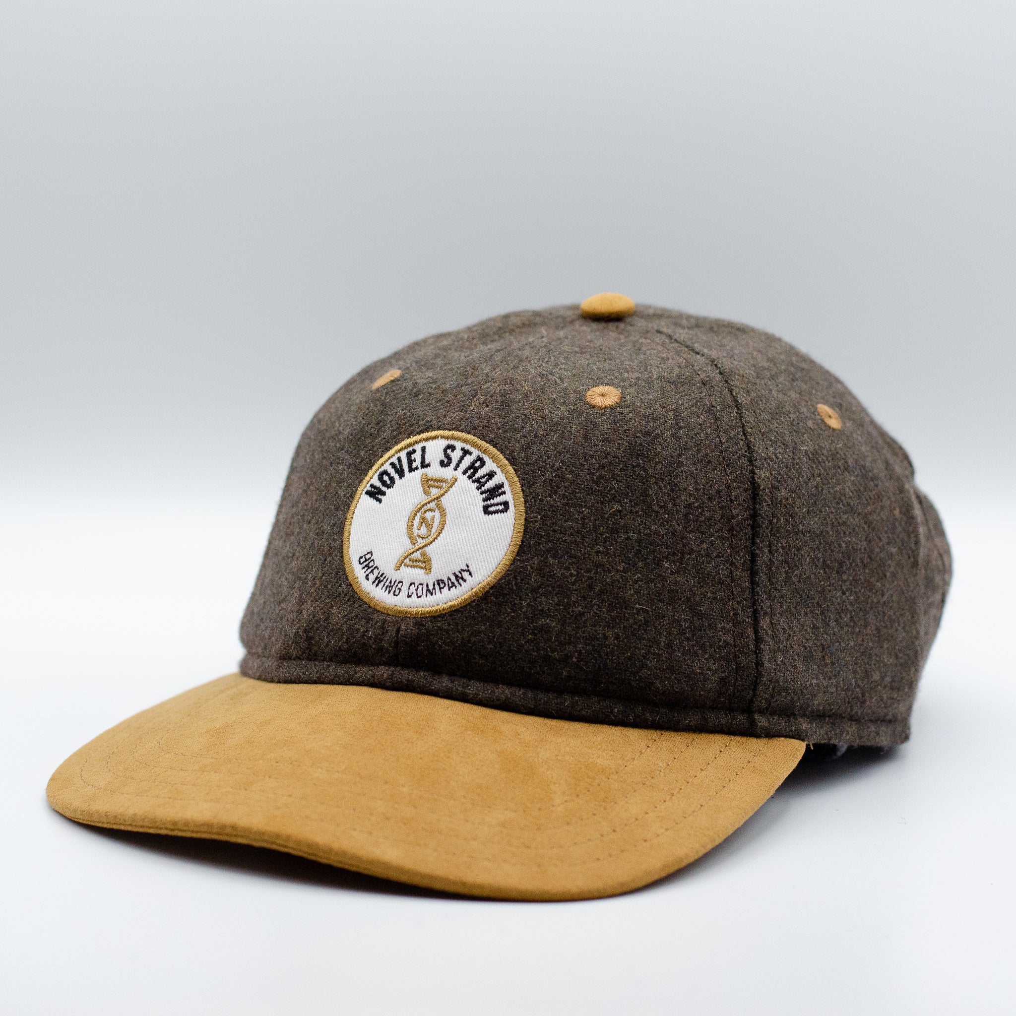 NS Logo Moss & Tan Suede Hat | Novel Strand Brewing Company NS Logo Moss & Tan Suede Hat | Novel Strand Brewing Company